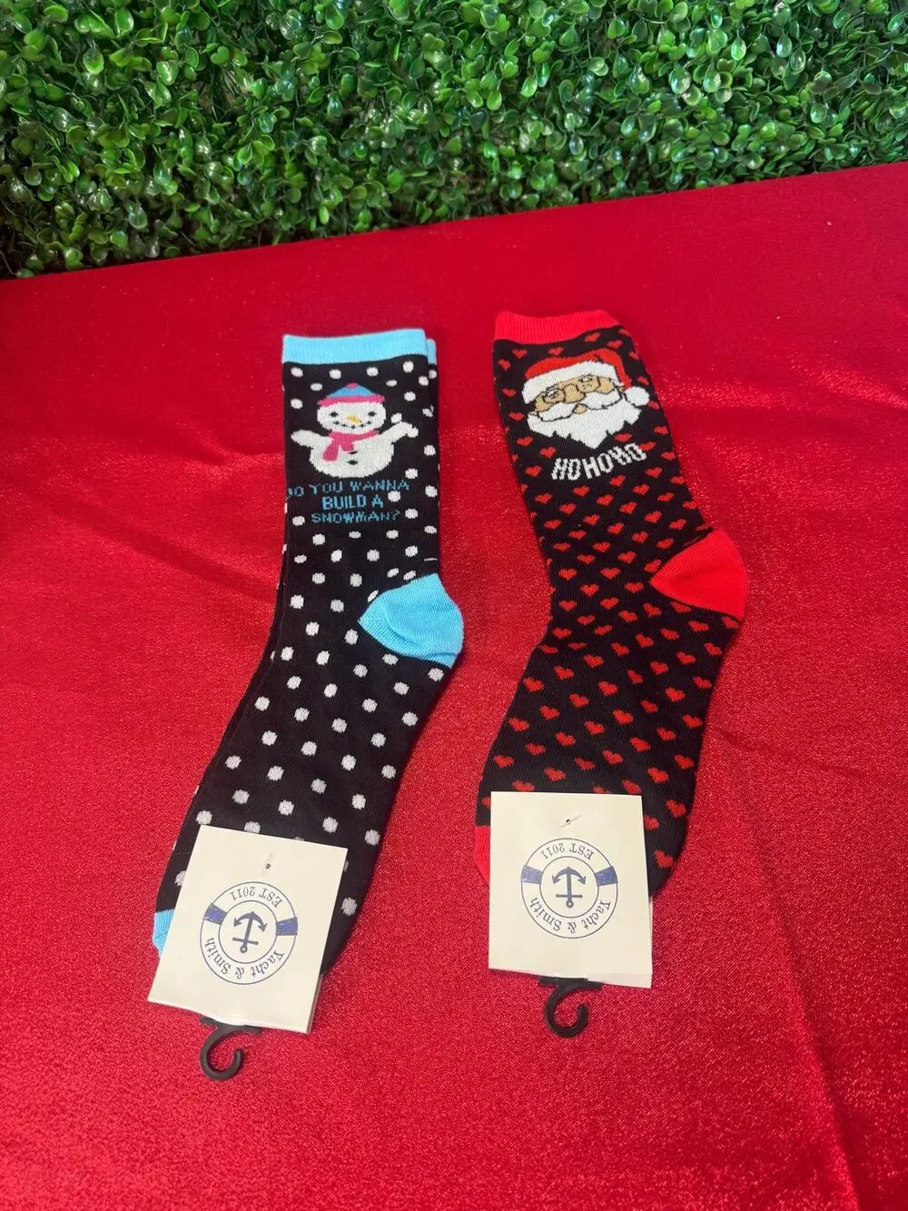 Bundle of 2 New Womens Christmas Socks Santa Socks Snowman Socks Size 9-11